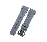 ROUHO 25mm Silicone Watchband Strap Rubber Bracelet Band Stainless Steel Deployment Clasp Waterproof Soft for Richard Mille RM-11 H4