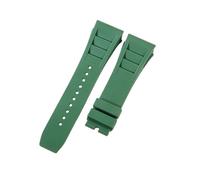 ROUHO 25mm Silicone Watchband Strap Rubber Bracelet Band Stainless Steel Deployment Clasp Waterproof Soft for Richard Mille RM-11 C1