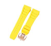 ROUHO 25mm Silicone Watchband Strap Rubber Bracelet Band Stainless Steel Deployment Clasp Waterproof Soft for Richard Mille RM-11 G3