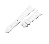 ROUHO 25x12mm Waterproof Rubber Watch Strap Notched Replacement Durable Silicone Watch Band for Patek Philippe Nautilus-White