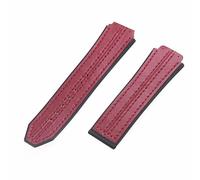 ROUHO 26 x 19mm Leather Watch Strap Replacement Watch Accessories Watch Belt Watchband for HU-BL-OT B-I-G B-A-N-G-Red