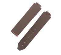 ROUHO 26 x 19mm Silicone Rubber Watch Strap Durable & Waterproof Replacement Deployment Clasp Buckle Watchband for Hublot Big Bang-Brown Without Buckle