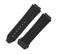 ROUHO 26 x 19mm Silicone Watch Strap Replacement Rubber Watchband Accessories for Hublot Big Bang-Black + Black Buckle