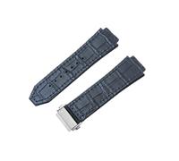 ROUHO 26mm Alligator Embossed Silicone Watchstrap Waterproof 19mm Leather Effect Rubber Bracelet Clasp Soft for Hublot Big Bang Collection C2