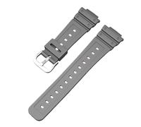 ROUHO 26mm Premium TPU Replacement Watch Strap 16mm Lug Adjustable Waterproof Sports Watch Bracelet for Casio DW-6900/GW-M5610/DW-5600E-Grey + Silver Buckle