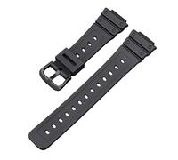 ROUHO 26mm Premium TPU Replacement Watch Strap 16mm Lug Adjustable Waterproof Sports Watch Bracelet for Casio DW-6900/GW-M5610/DW-5600E-Black + Black Buckle