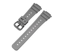 ROUHO 26mm Premium TPU Replacement Watch Strap 16mm Lug Adjustable Waterproof Sports Watch Bracelet for Casio DW-6900/GW-M5610/DW-5600E-Grey + Black Buckle