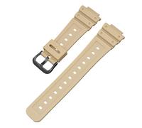 ROUHO 26mm Premium TPU Replacement Watch Strap 16mm Lug Adjustable Waterproof Sports Watch Bracelet for Casio DW-6900/GW-M5610/DW-5600E-Beige + Black Buckle