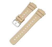 ROUHO 26mm Premium TPU Replacement Watch Strap 16mm Lug Adjustable Waterproof Sports Watch Bracelet for Casio DW-6900/GW-M5610/DW-5600E-Beige + Silver Buckle