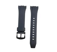 ROUHO 26mm Silicone Men's Watch Strap Sweat-Proof Replacement Rubber Watchband for Seiko SRH006 SPC007-Arc Black + Black Buckle