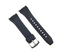 ROUHO 26mm Silicone Men's Watch Strap Sweat-Proof Replacement Rubber Watchband for Seiko SRH006 SPC007-Arc Black + Silver Buckle