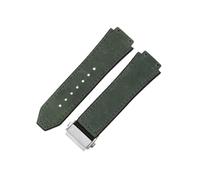 ROUHO 26mm Silicone Watch Strap Leather Texture Rubber Watch Band Stainless Steel Deployment Clasp Soft for Hublot Big Bang Collection