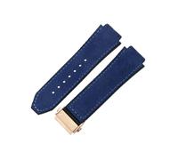 ROUHO 26mm Silicone Watch Strap Leather Texture Rubber Watch Band Stainless Steel Deployment Clasp Soft for Hublot Big Bang Collection F4