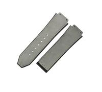 ROUHO 26mm Silicone Watch Strap Leather Texture Rubber Watch Band Stainless Steel Deployment Clasp Soft for Hublot Big Bang Collection C1