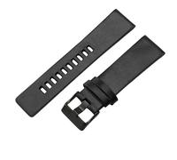 ROUHO 26mm Smooth Leather Watch Strap Ventilated Perforated Design Replacement Watch Band for Diesel DZ4323 DZ4582 DZ4660 DZ7457 DZ7456 DZ7484-Black + Black Buckle