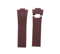 ROUHO 26mm Soft Waterproof Silicone Watch Band Sweat-Proof Men's Watch Strap for Ulysse Nardin-Brown
