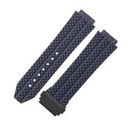 ROUHO 26mm x 19mm Silicone Watch Strap Waterproof Rubber Watch Band Stainless Steel Deployment Clasp Buckle Soft for Hublot Big Bang Collection