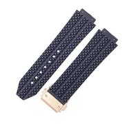 ROUHO 26mm x 19mm Silicone Watch Strap Waterproof Rubber Watch Band Stainless Steel Deployment Clasp Buckle Soft for Hublot Big Bang Collection