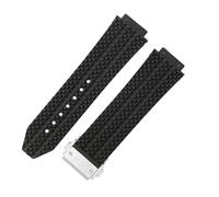 ROUHO 26mm x 19mm Silicone Watch Strap Waterproof Rubber Watch Band Stainless Steel Deployment Clasp Buckle Soft for Hublot Big Bang Collection