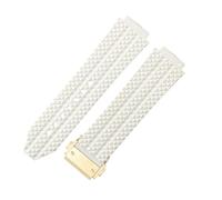 ROUHO 26mm x 19mm Silicone Watch Strap Waterproof Rubber Watch Band Stainless Steel Deployment Clasp Buckle Soft for Hublot Big Bang Collection D3