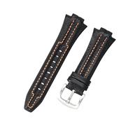 ROUHO 27 x 15mm Genuine Leather Watch Strap Durable Retro Replacement Watchband for Seiko SNL029P2 SNL021P1 SNA595P2 SNL017P1-Silver