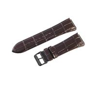 ROUHO 27 x 22mm Genuine Leather Watch Strap Embossed Replacement Pin Buckle Watch Band for Guess W0040G3 W0247G3 W0040G7-Coffee + Black
