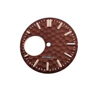 ROUHO 28.5mm Hammered Open Heart Watch Dial, a Luminous Watch Face 3h Crown Mod for Seiko NH38 Movement-S6