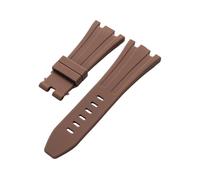 ROUHO 28 x 20mm Silicone Sports Watch Bracelet Rubber Replacement Watchband for Audemars Piguet Royal Oak Offshore Diver 15710 15703 26470 15707 26703-Brown