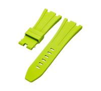 ROUHO 28 x 20mm Silicone Sports Watch Bracelet Rubber Replacement Watchband for Audemars Piguet Royal Oak Offshore Diver 15710 15703 26470 15707 26703-Green