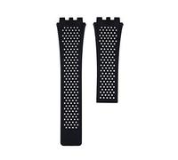 ROUHO 28 x 22mm Silicone Soft Watch Strap Replacement Watch Strap Accessories for T-A-G HE-UER CA-RRE-RA-Black