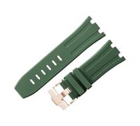 ROUHO 28 x 24mm Modified Silicone Watch Strap Adjustable Pin Buckle Watchband for Audemars Piguet AP Royal Oak Offshore Diver 15710 15703 26470 15707 26703-Green
