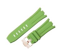 ROUHO 28 x 24mm Modified Silicone Watch Strap Adjustable Pin Buckle Watchband for Audemars Piguet AP Royal Oak Offshore Diver 15710 15703 26470 15707 26703-Cyan