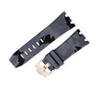 ROUHO 28 x 24mm Modified Silicone Watch Strap Adjustable Pin Buckle Watchband for Audemars Piguet AP Royal Oak Offshore Diver 15710 15703 26470 15707 26703-Camouflage Grey