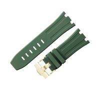 ROUHO 28mm Fluorine Rubber Silicone Watch Strap Waterproof Watchband for Audemars Piguet AP Royal Oak Offshore Diver 15710 15703 26470 15707 26703-Green