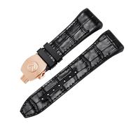ROUHO 28mm Genuine Leather Watch Strap Waterproof Calfskin Watch Band Stainless Steel Deployment Clasp Soft for Franck Muller - A7