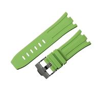 ROUHO 28mm Rubber Silicone Watch Strap Soft Wristband with Black Buckle for AP Royal Oak Offshore Diver 15710 15703 26470 15707 26703-Cyan