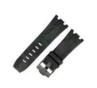 ROUHO 28mm Rubber Silicone Watch Strap Soft Wristband with Black Buckle for AP Royal Oak Offshore Diver 15710 15703 26470 15707 26703-Camouflage Black