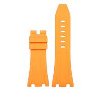 ROUHO 28mm Silicone Watch Band Replacement Waterproof Rubber Watch Strap for Audemars Piguet Royal Oak Offshore-Orange