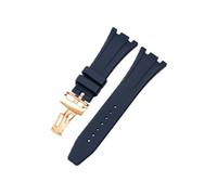 ROUHO 28mm Silicone Watch Strap Waterproof Rubber Band Stainless Steel Buckle Soft Replacement Durable Wristband for Audemars Piguet Royal Oak G7