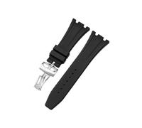 ROUHO 28mm Silicone Watch Strap Waterproof Rubber Band Stainless Steel Buckle Soft Replacement Durable Wristband for Audemars Piguet Royal Oak A5