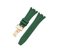 ROUHO 28mm Silicone Watch Strap Waterproof Rubber Band Stainless Steel Buckle Soft Replacement Durable Wristband for Audemars Piguet Royal Oak F7