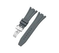 ROUHO 28mm Silicone Watch Strap Waterproof Rubber Band Stainless Steel Buckle Soft Replacement Durable Wristband for Audemars Piguet Royal Oak D5