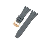 ROUHO 28mm Silicone Watch Strap Waterproof Rubber Band Stainless Steel Buckle Soft Replacement Durable Wristband for Audemars Piguet Royal Oak D3