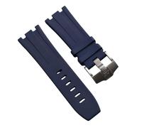 ROUHO 28mm Silicone Watch Strap Waterproof Rubber Watch Band Stainless Steel Pin Buckle Soft Replacement for Audemars Piguet Royal Oak - A2