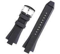 ROUHO 29 x 13mm Soft Silicone Rubber Watch Strap Adjustable Watchband Watch Accessories for MIC-HA-EL KO-RS MK9020-Black + Silver Buckle