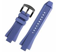 ROUHO 29 x 13mm Soft Silicone Rubber Watch Strap Adjustable Watchband Watch Accessories for MIC-HA-EL KO-RS MK9020-Blue + Black Buckle