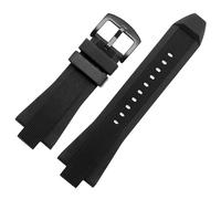 ROUHO 29 x 13mm Soft Silicone Rubber Watch Strap Adjustable Watchband Watch Accessories for MIC-HA-EL KO-RS MK9020-Black + Black Buckle