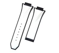 ROUHO 29 x 17mm Notched Silicone Rubber Watch Strap Replacement Waterproof Mens' Watch Accessories for HUBLOT Big Bang-White