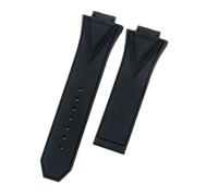 ROUHO 29 x 17mm Notched Silicone Rubber Watch Strap Replacement Waterproof Mens' Watch Accessories for HUBLOT Big Bang-Black