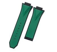 ROUHO 29 x 17mm Notched Silicone Rubber Watch Strap Replacement Waterproof Mens' Watch Accessories for HUBLOT Big Bang-Green